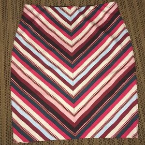 LOFT Multicolor Striped Mini Skirt